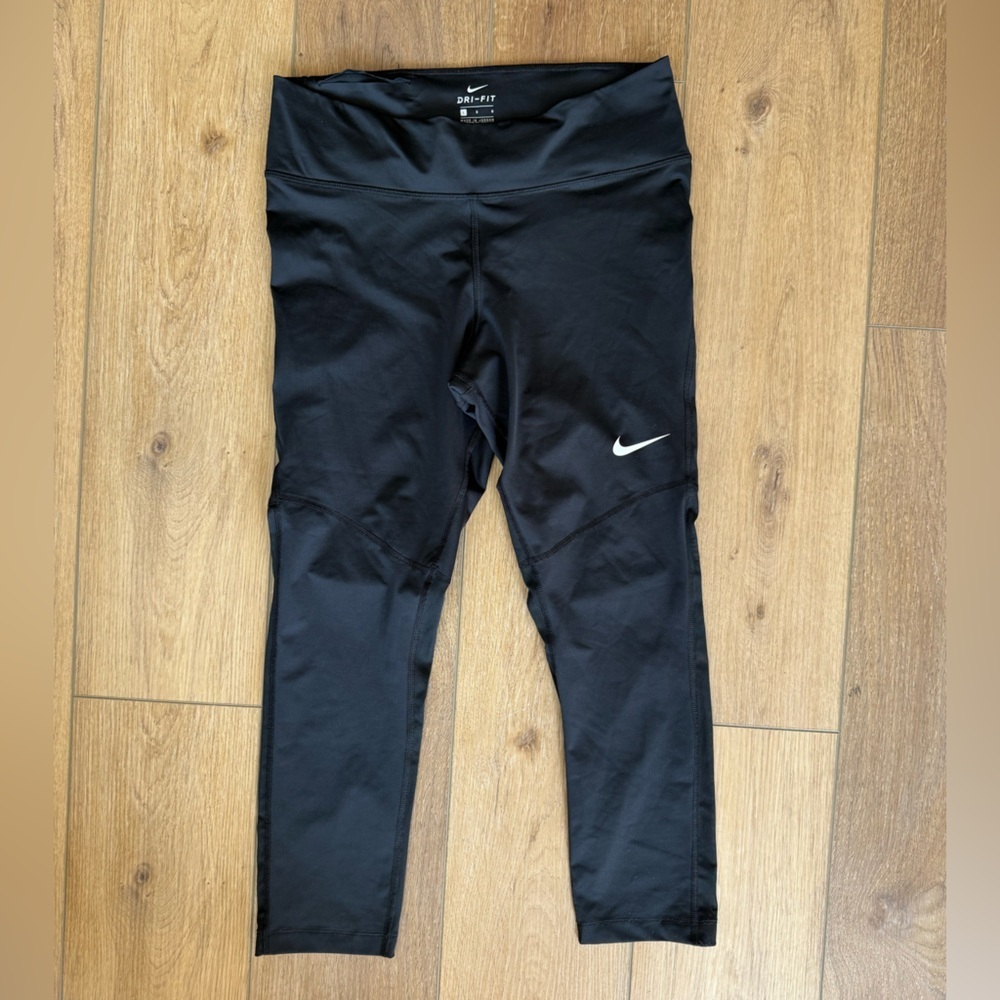 Nike Black Dri-FIT Leggings with White Swoosh